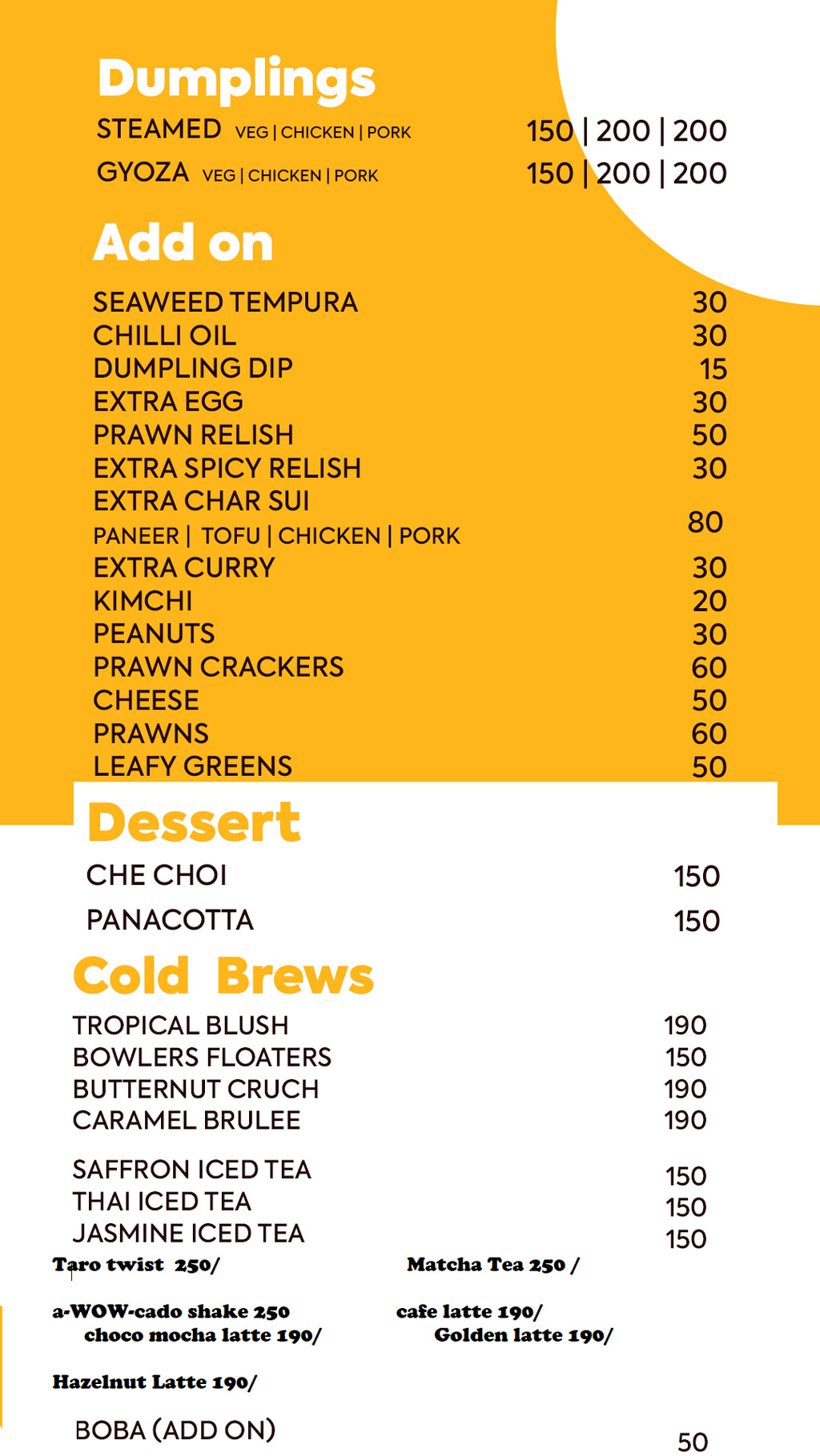 menu